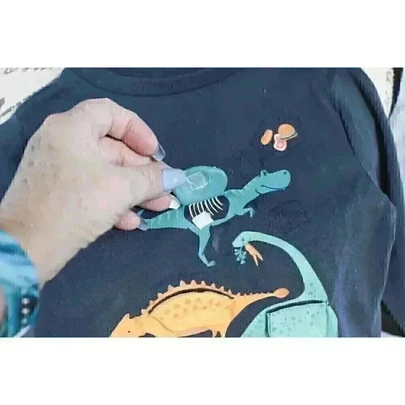 Tommy Bahama size 12m kids long sleeve jersey with peek a boo dinosaurs/lift the - Picture 3 of 13